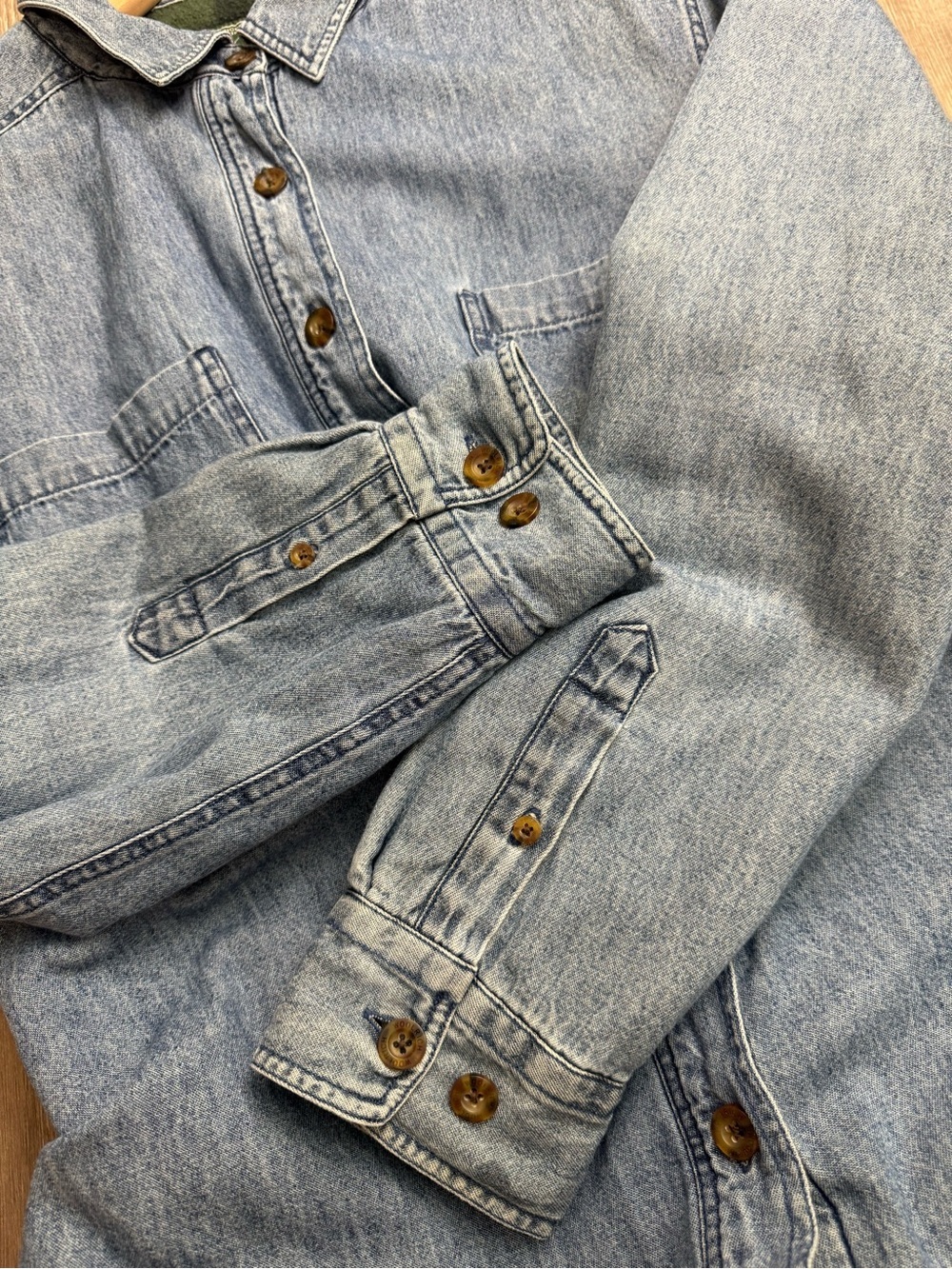 Vintage Woolrich Denim Fleece Lined Shacket Medium - Picture 3 of 9